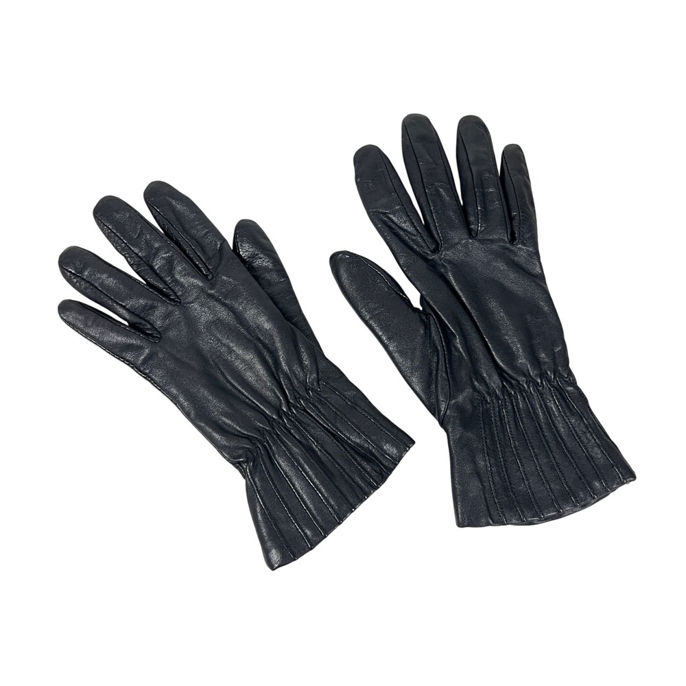 Unbranded Ladies Genuine Leather Gloves Black Knit Lining Size M